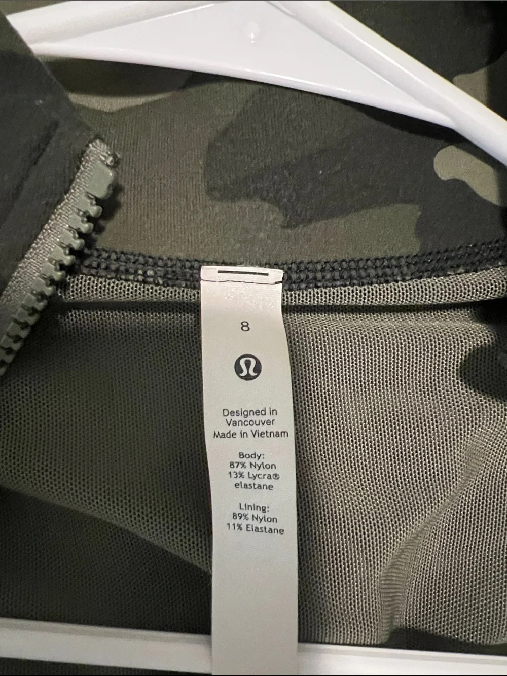 lululemon athletica Green Camouflage Zip Jacket